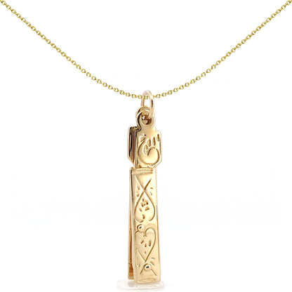 Mens 9ct Gold  Openning Closing Square & Compass Masonic Pendant - JMS004