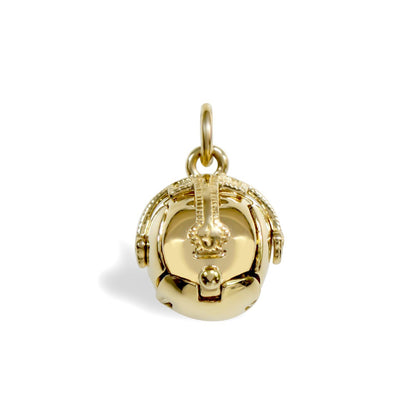 9ct Gold Silver  Foldable Fob Cross Masonic 10mm Orb Ball Pendant - JMS007