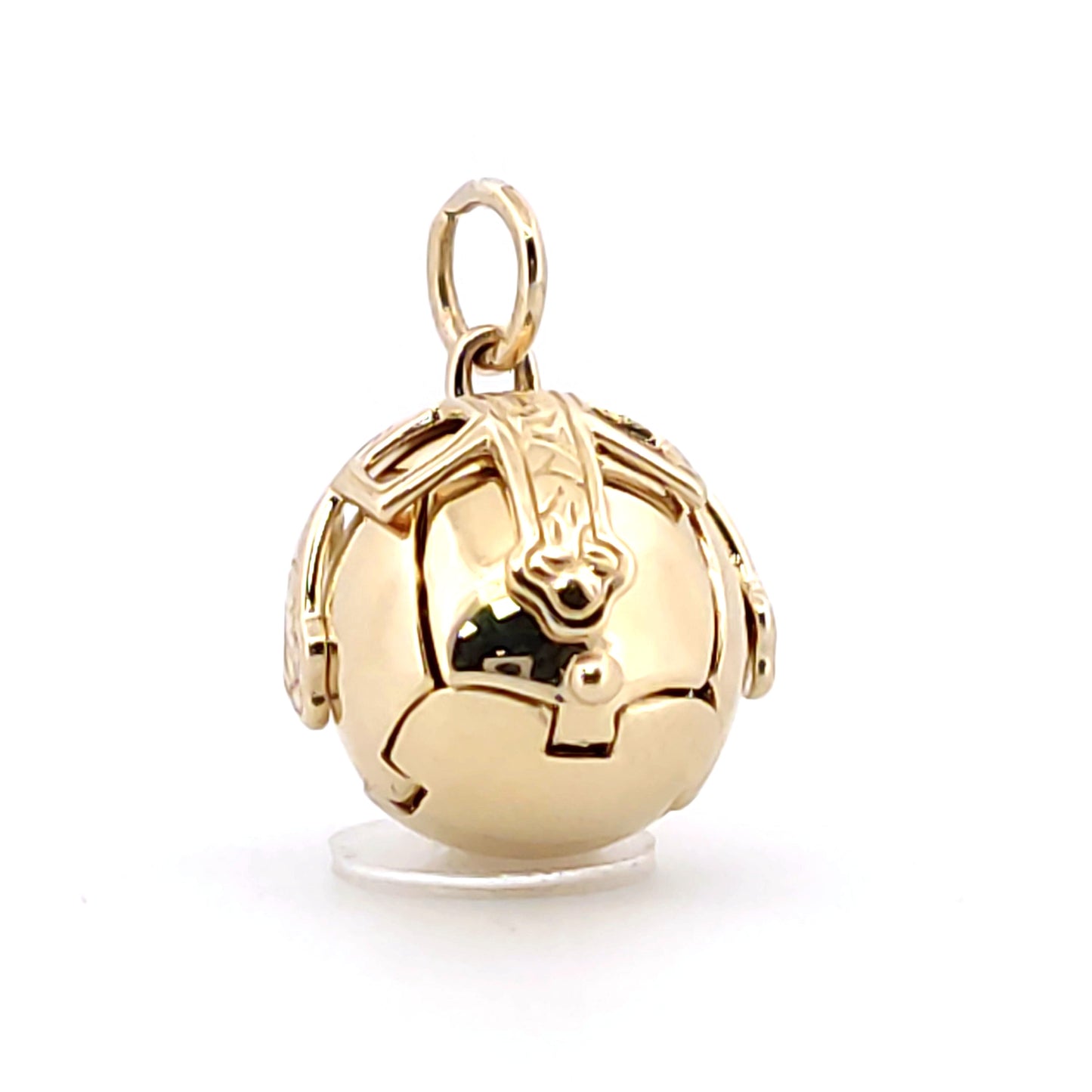 9ct Gold Silver  Medium Globe Cross Masonic 13mm Orb Ball Pendant - JMS008