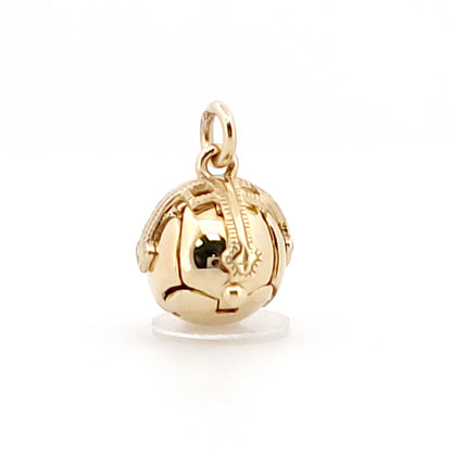 Men's 9ct Gold  Foldable Fob Cross Masonic 10mm Orb Ball Pendant - JMS010