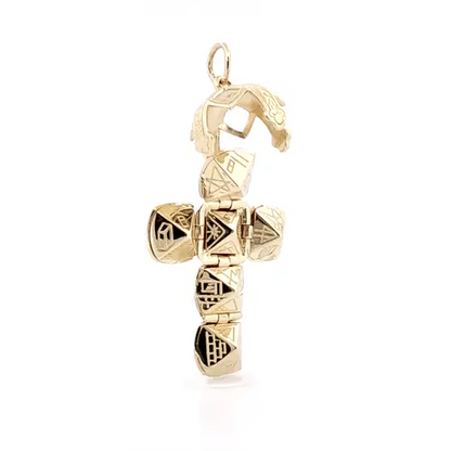 Gold-plated Silver  Masonic Foldable Fob Orb Medium 13mm Ball 40mm - AMS002-GP