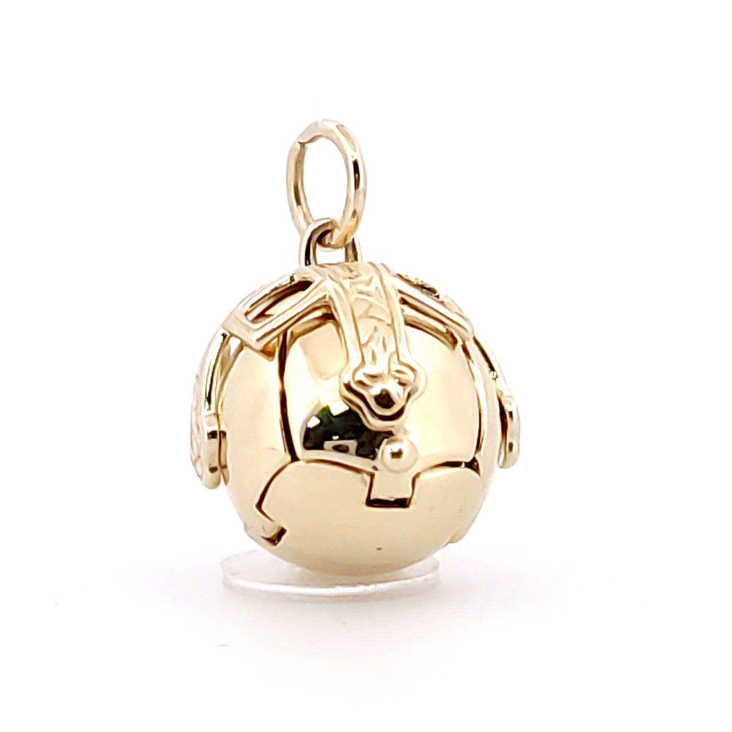 Men's 9ct Gold  Medium Globe Cross Masonic 13mm Orb Ball Pendant - JMS011