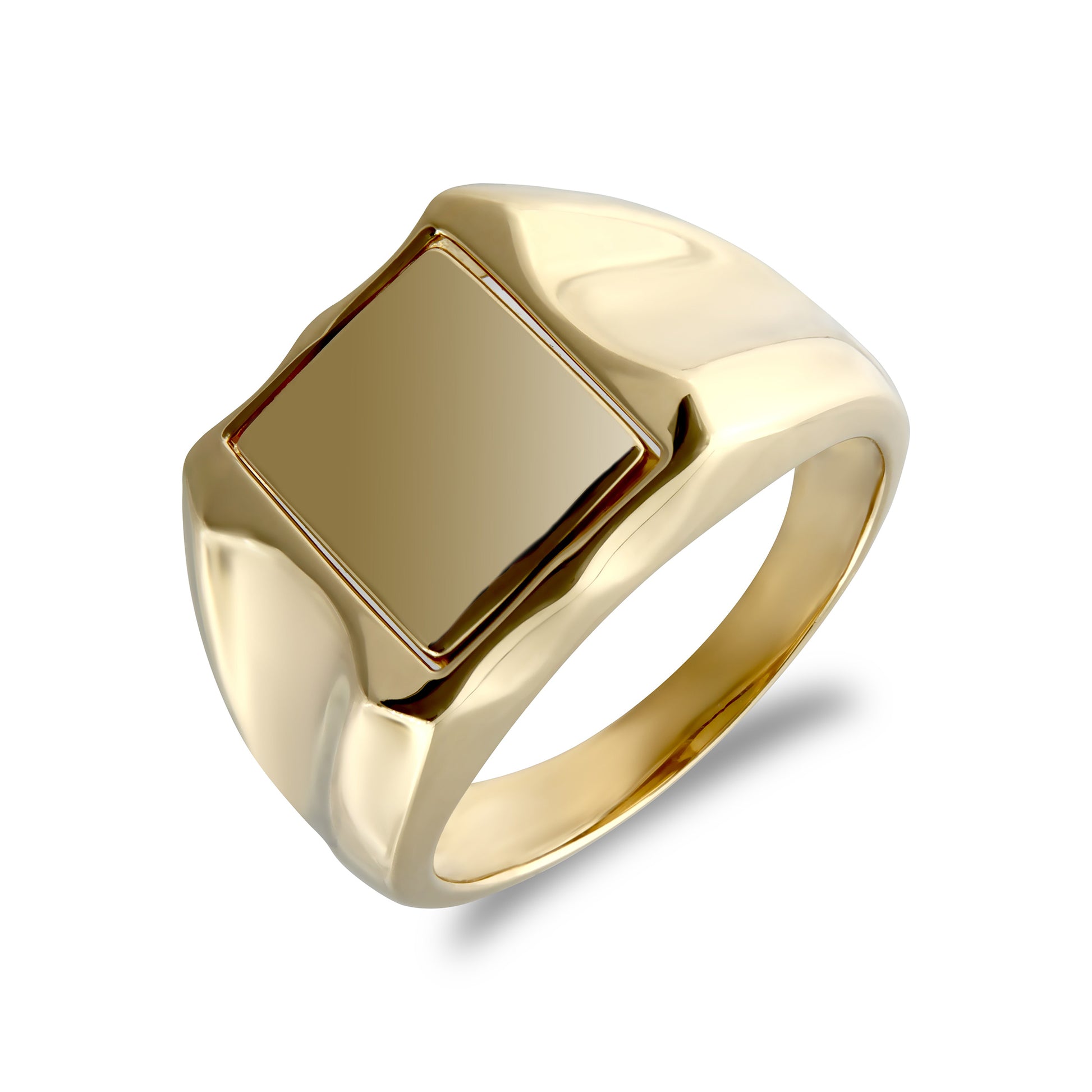 Mens 9ct Gold  Enamel Swivel Centre Rectangular Masonic Ring - JMS020