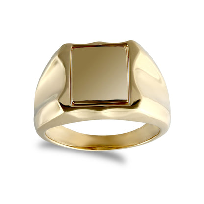 Mens 9ct Gold  Enamel Swivel Centre Rectangular Masonic Ring - JMS020