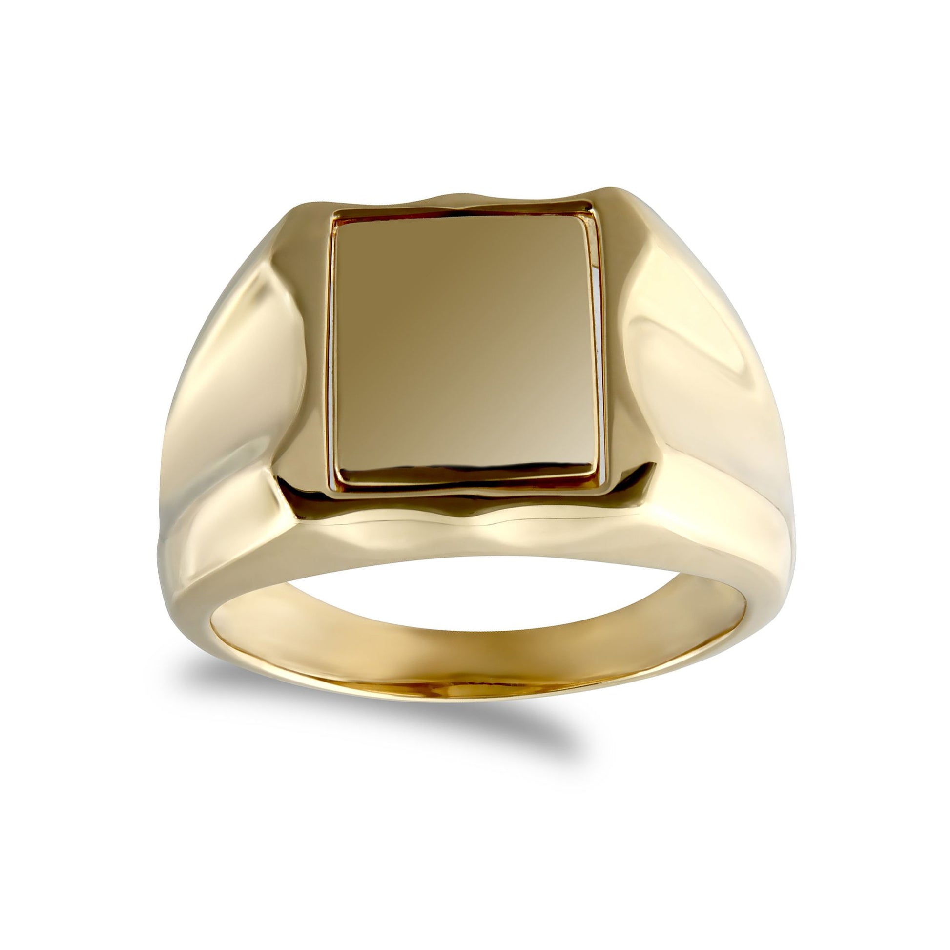 Mens 9ct Gold  Enamel Swivel Centre Rectangular Masonic Ring - JMS020