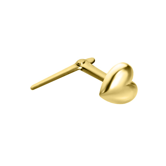 9ct Gold  Domed Love Heart Andralok Hinged Nose Stud 4mm - JNS071