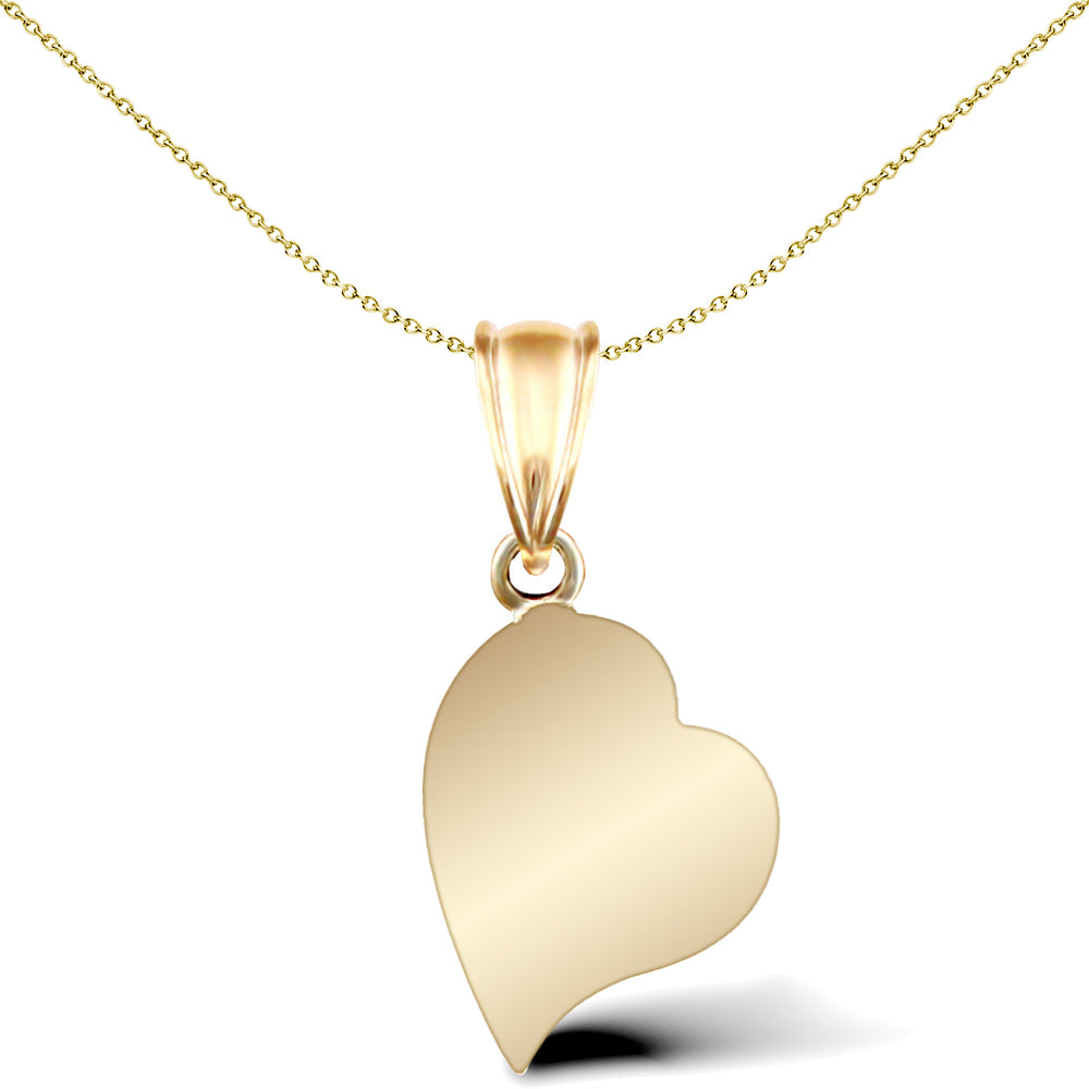 9ct Gold  CZ Layered Love Heart Charm Pendant - JPC215