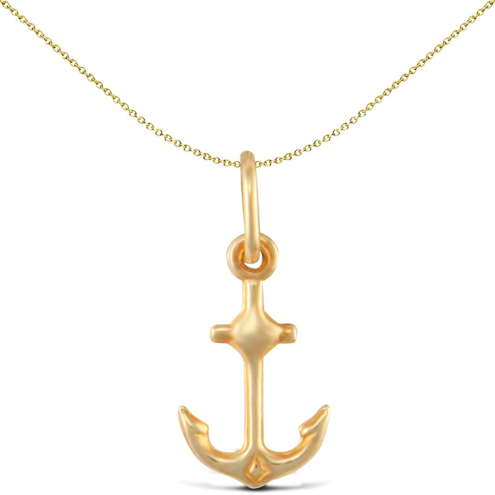 Ladies 9ct Gold  Anchor Charm Pendant - JPC220