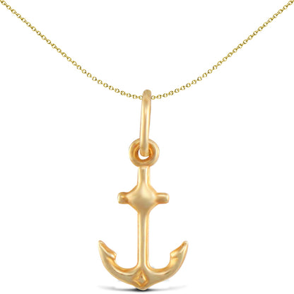 Ladies 9ct Gold  Anchor Charm Pendant - JPC220