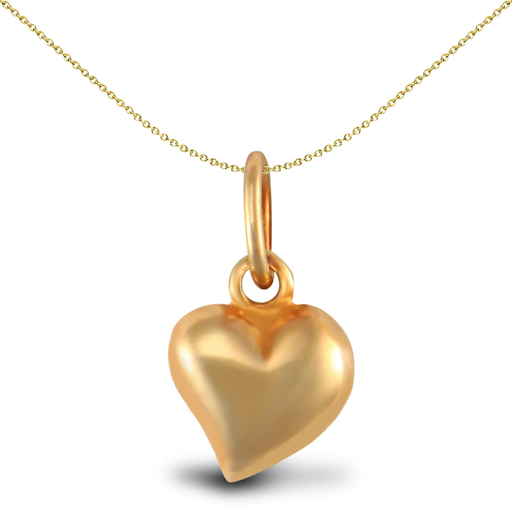 Ladies 9ct Gold  Love Heart Charm Pendant - JPC221