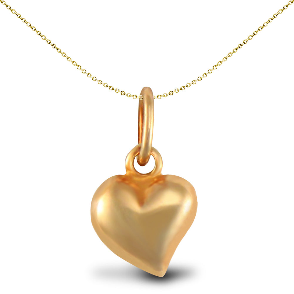 Ladies 9ct Gold  Love Heart Charm Pendant - JPC221