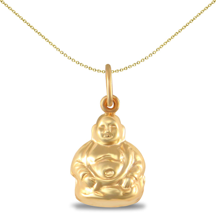 Ladies 9ct Yellow Gold  Buddha Charm Pendant - JPC224