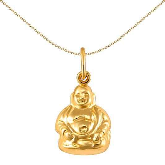 Ladies 9ct Gold  Buddha Charm Pendant - JPC224