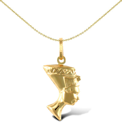 Ladies 9ct Gold  Nefertiti Head Egyptian Charm Pendant - JPC226