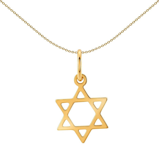 Ladies 9ct Gold  Magen David Star Charm Pendant - JPC228