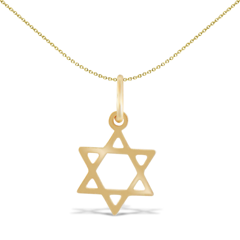 Ladies 9ct Gold  Magen David Star Charm Pendant - JPC228