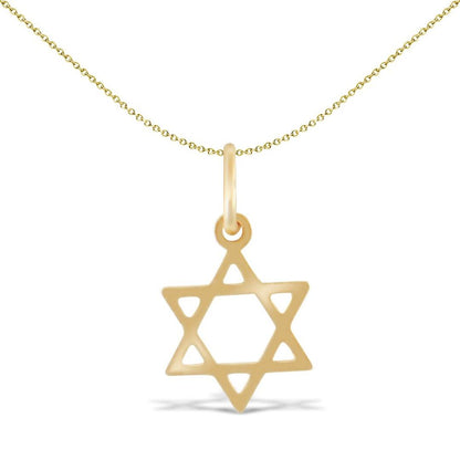 Ladies 9ct Gold  Magen David Star Charm Pendant - JPC228
