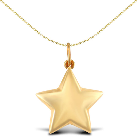 Ladies 9ct Gold  Star Charm Pendant - JPC229