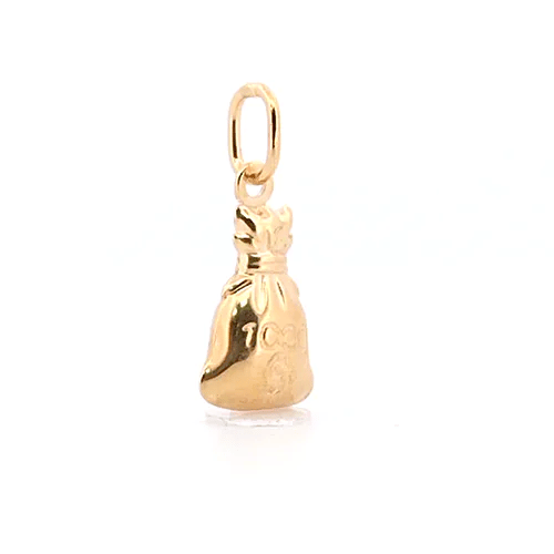 Ladies 9ct Gold  Money Bag Charm Pendant - JPC230