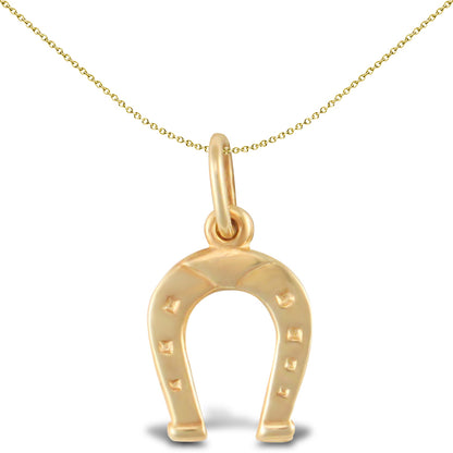 Ladies 9ct Gold  Horseshoe Charm Pendant - JPC233