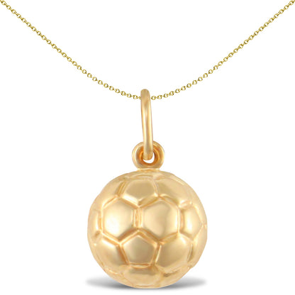 9ct Gold  Classic Soccer Ball Football Charm Pendant - JPC235