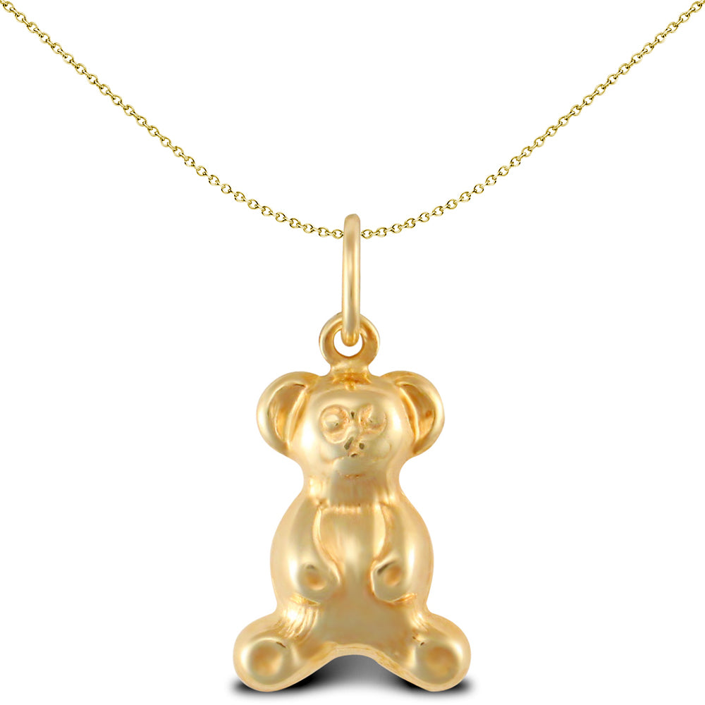 Ladies 9ct Gold  Teddy Bear Charm Pendant - JPC241