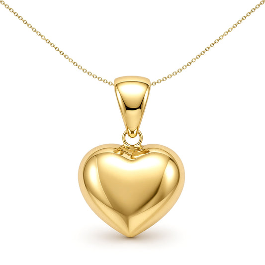 Ladies 9ct Gold  Pillow Love Heart Charm Pendant - JPC248
