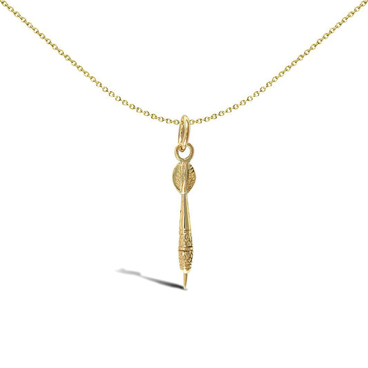 Mens Solid 9ct Gold  Dart Charm Pendant - JPD097