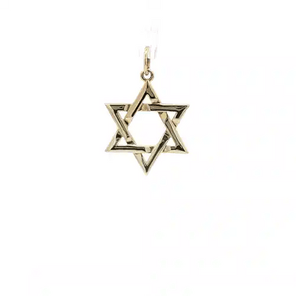 Solid 9ct Gold  Magen David Star Charm Pendant - JPD139