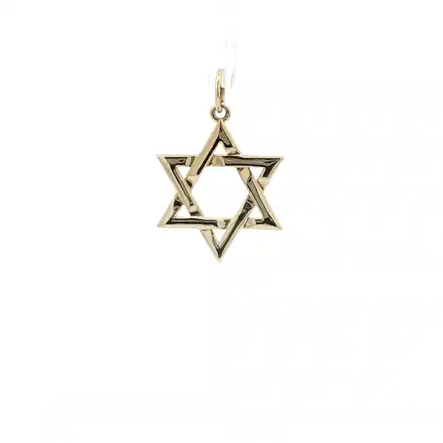 Solid 9ct Gold  Magen David Star Charm Pendant - JPD139