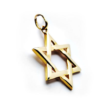 Solid 9ct Gold  Magen David Star Charm Pendant - JPD139