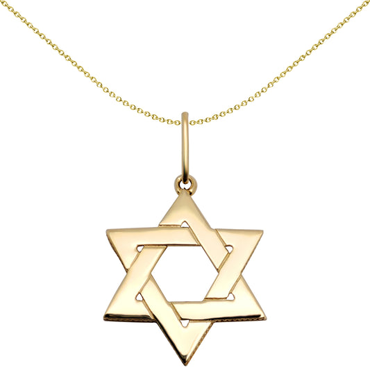 Solid 9ct Gold  Star of Magen David Charm Pendant - JPD140