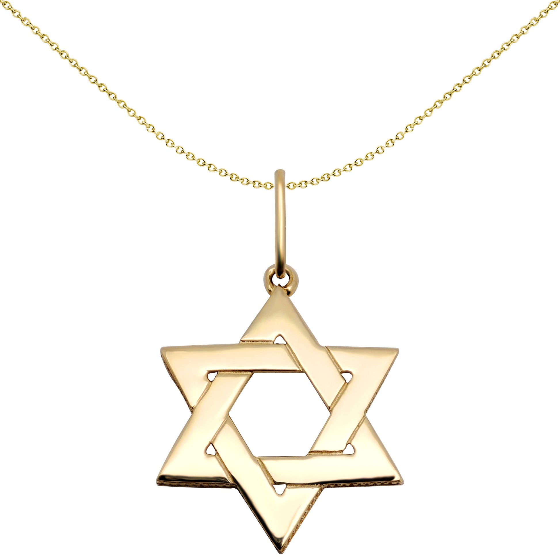 Solid 9ct Gold  Magen David Star Charm Pendant - JPD140