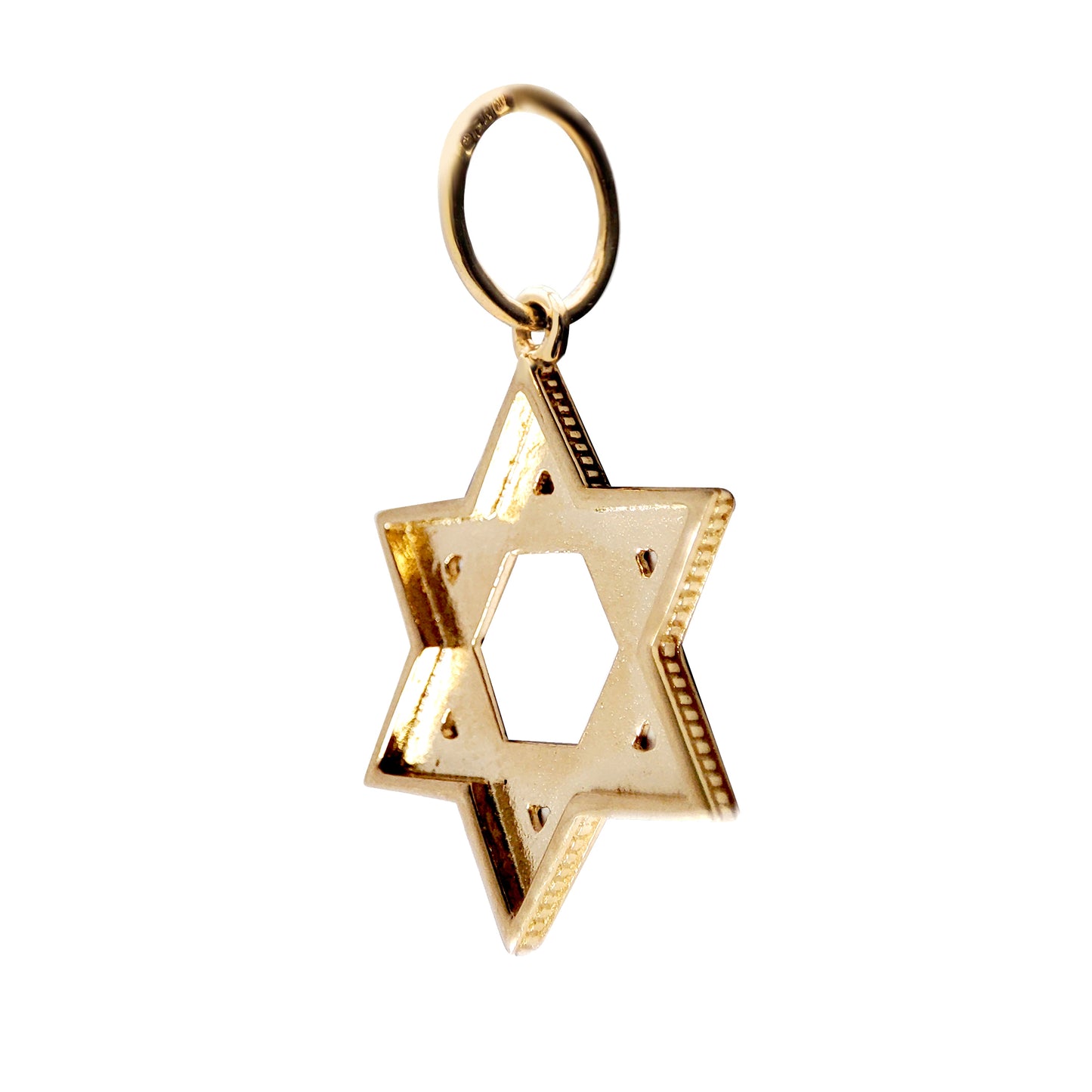 Solid 9ct Gold  Magen David Star Charm Pendant - JPD140