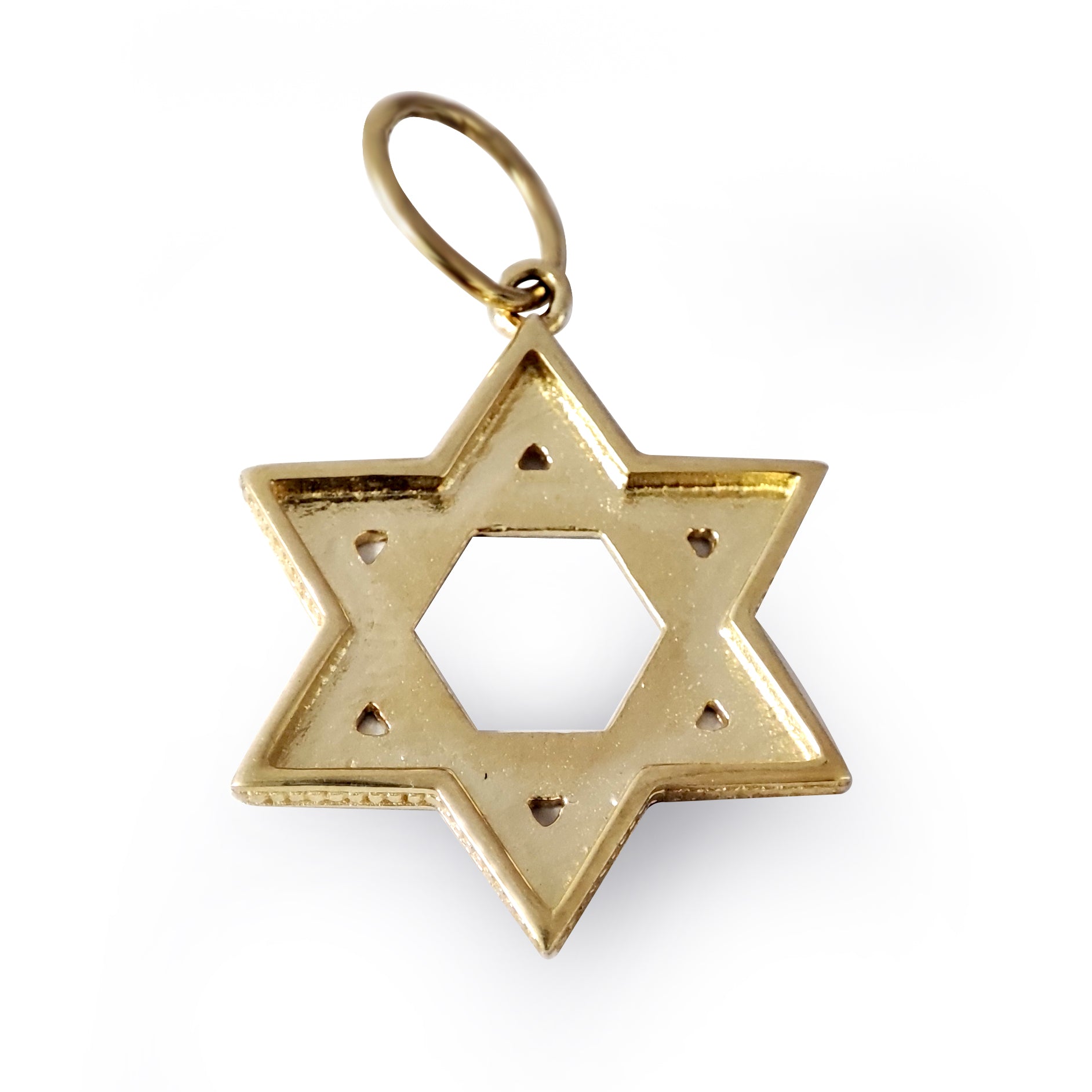 Solid 9ct Gold  Magen David Star Charm Pendant - JPD140