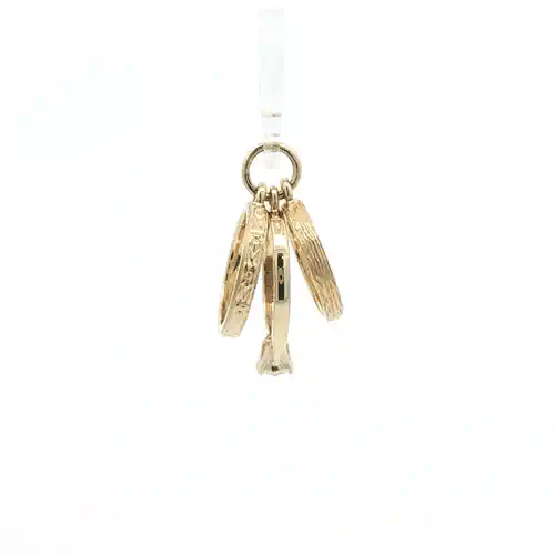 9ct Gold  CZ Trilogy Rings Charm Pendant - JPD265