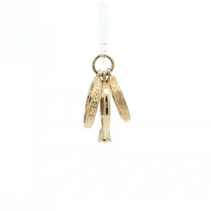 9ct Gold  CZ Trilogy Rings Charm Pendant - JPD265