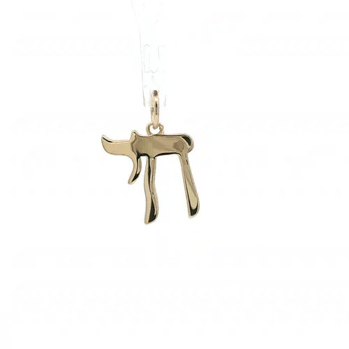 Solid 9ct Gold  Hebrew חַי Chai Life Charm Pendant - JPD380