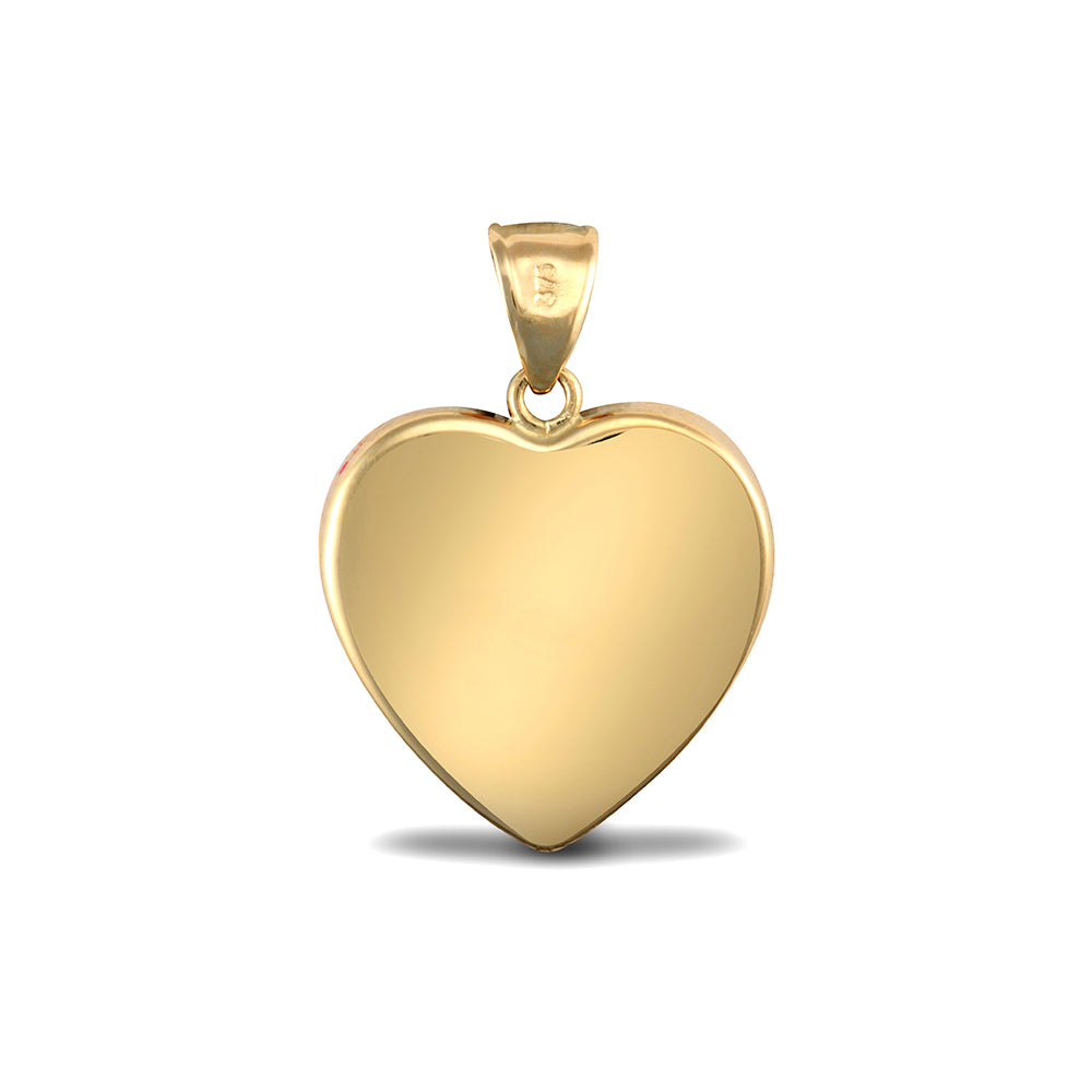 9ct Gold  Crystal Love Heart Charm Pendant - JPD529