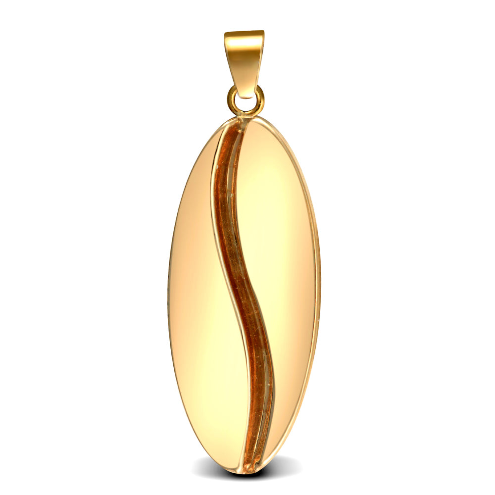 9ct Gold  Crystal Coffee Bean Charm Pendant - JPD530