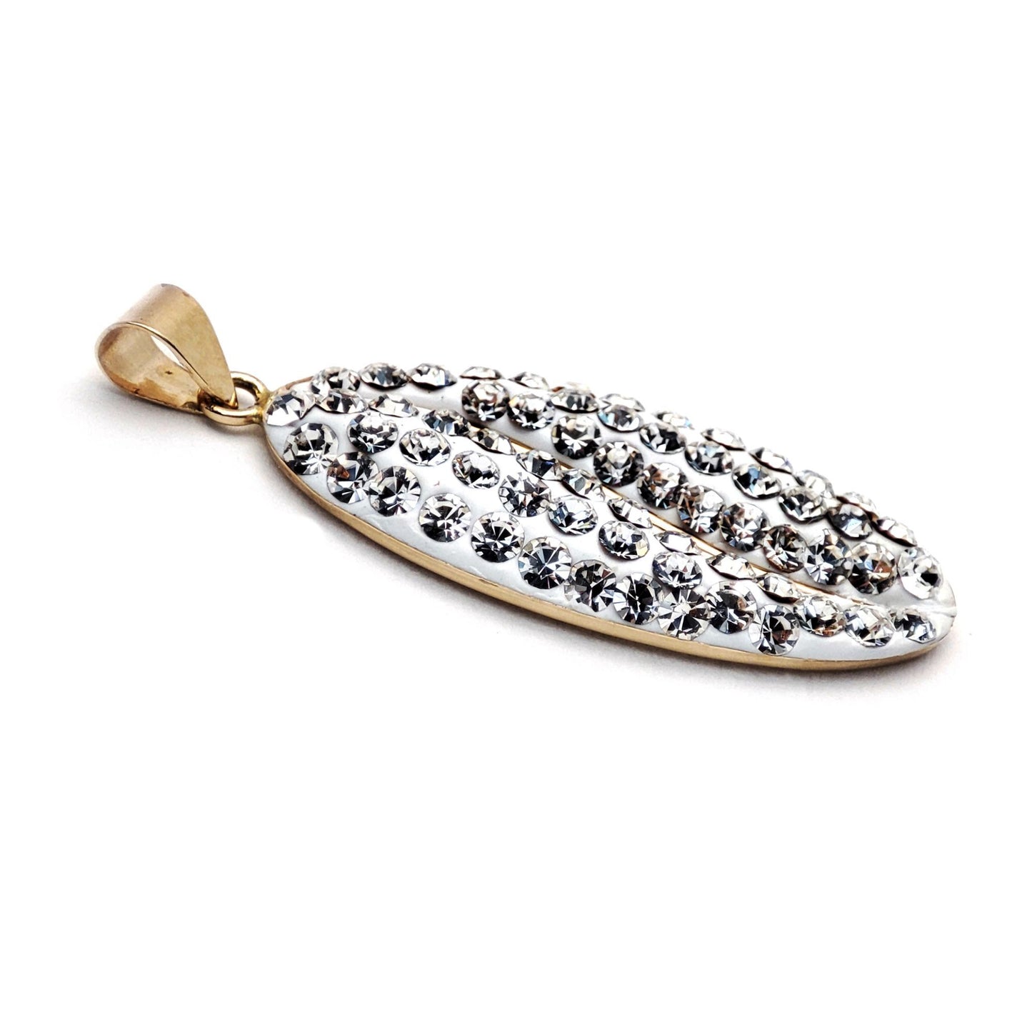 9ct Gold  Crystal Coffee Bean Charm Pendant - JPD530