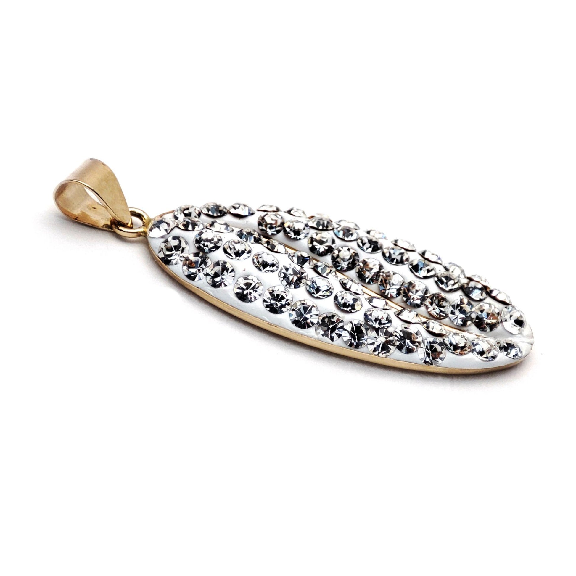 9ct Gold  Crystal Coffee Bean Charm Pendant - JPD530