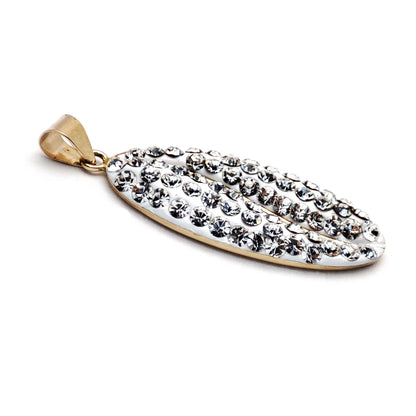 9ct Gold  Crystal Coffee Bean Charm Pendant - JPD530
