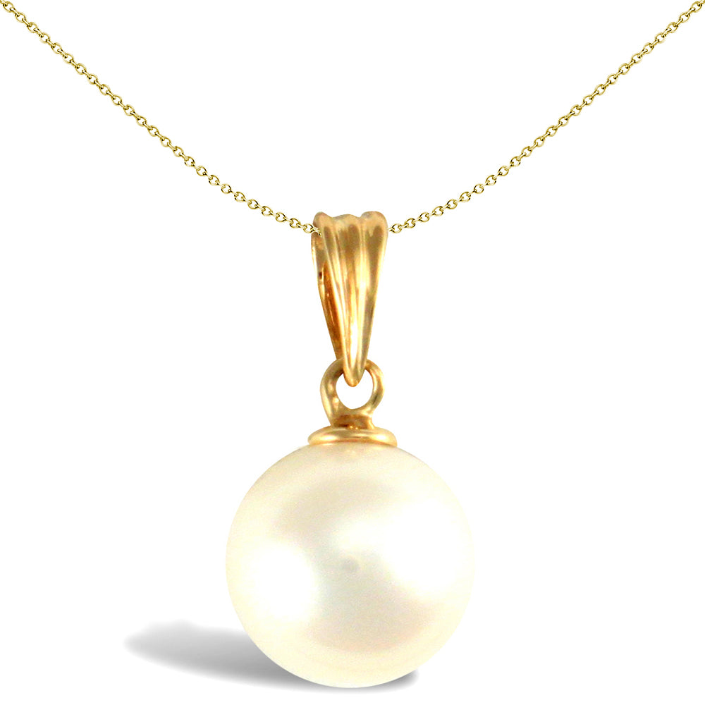 9ct Gold  Akoya Pearl Full Moon Pendant 8mm - JPD547