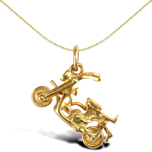 Solid 9ct Gold  Moped Scooter Charm Pendant - JPD560