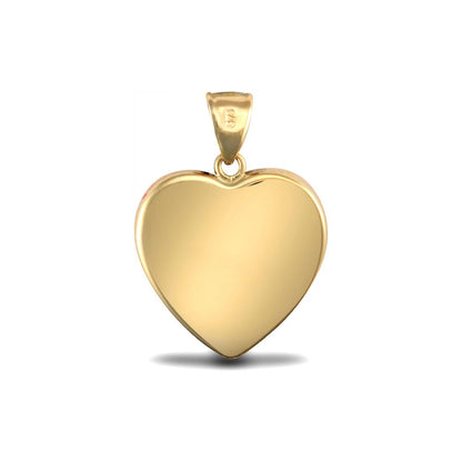 9ct Gold  Scarlet Red Round Crystal Love Heart Charm Pendant - JPD568