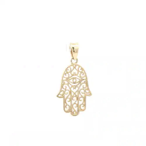 Ladies 9ct Gold  Hamsa 5 Hand Charm Pendant - JPD586
