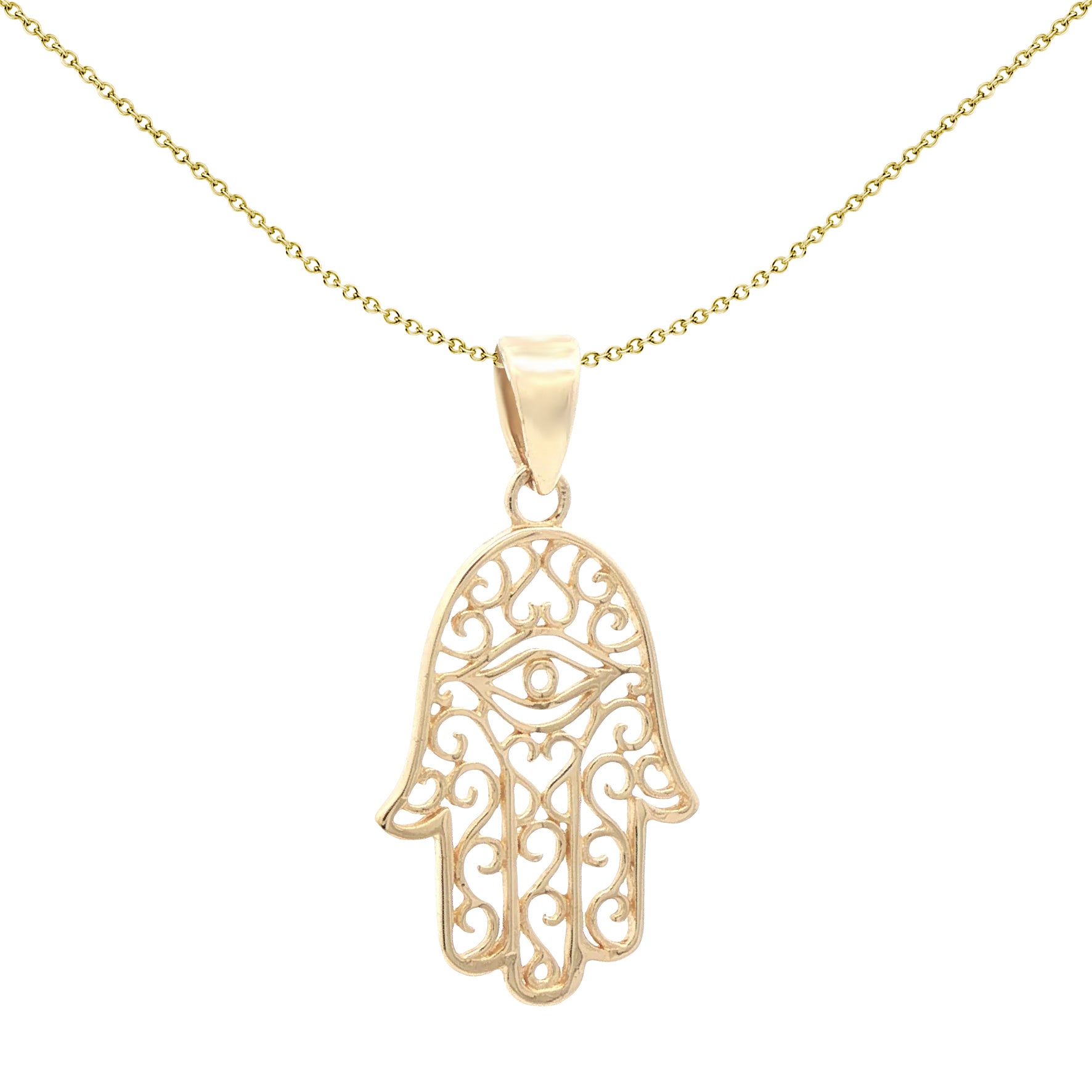 Ladies 9ct Gold  Hamsa 5 Hand Charm Pendant - JPD586