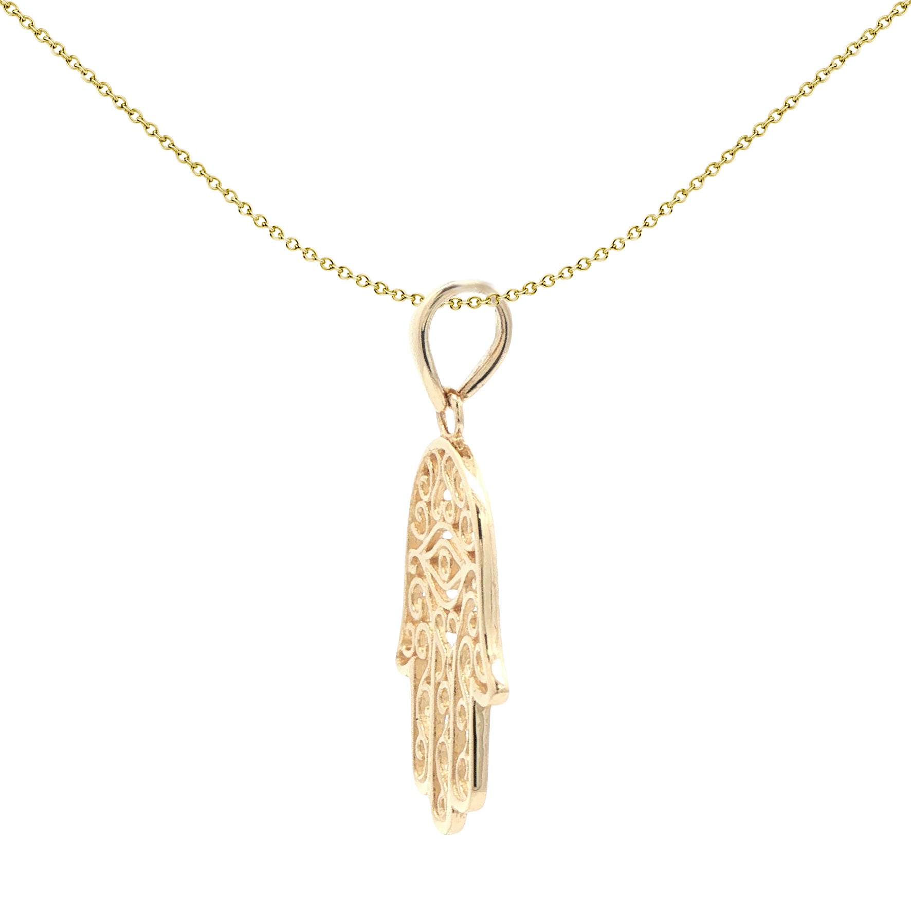 Ladies 9ct Gold  Hamsa 5 Hand Charm Pendant - JPD586