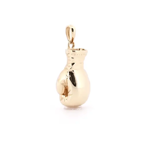 9ct Gold  Realistic 3D Single Boxing Glove Novelty Pendant, Small - JPD591